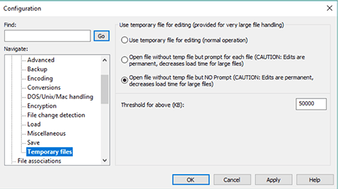1. Disable Temp Files