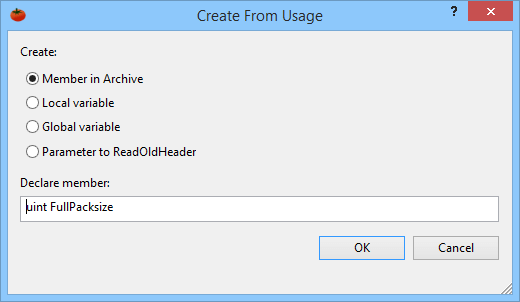 Create From Usage