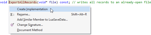 Create Implementation