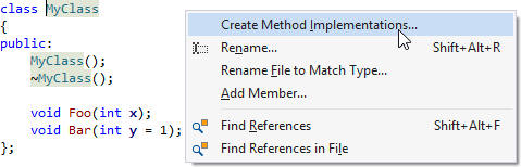 Create Method Implementations