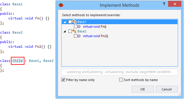 Implement virtual multiple class