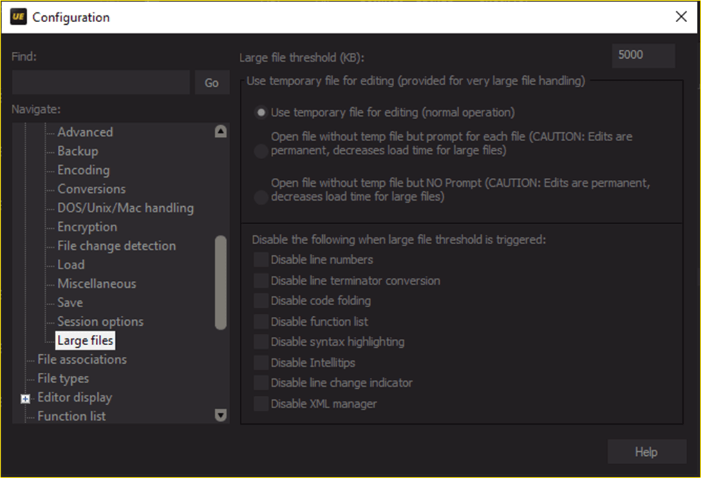 Optimizing the UltraEdit Text Editor to handle extremely large files.