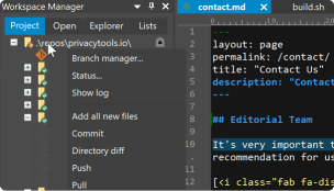 UltraEdit Studio Git editor