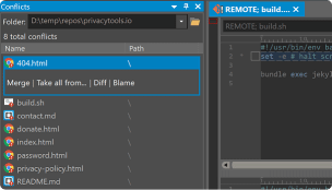 UltraEdit Studio Merge branches and resolve conflicts