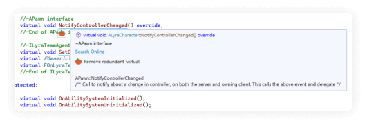 Visual assist for Unreal Engine 4 - Context-aware dialogs and documentation